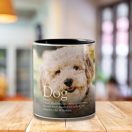 Personalized Photo Dog Definition Two_Tone Coffee Mug