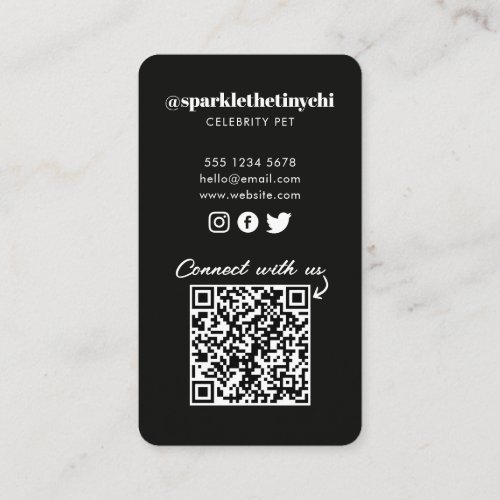 Personalized Photo Dog Pet Social Media QR Business Card