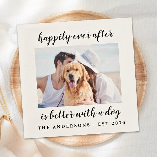 Personalized Photo Dog Pet Wedding Napkins