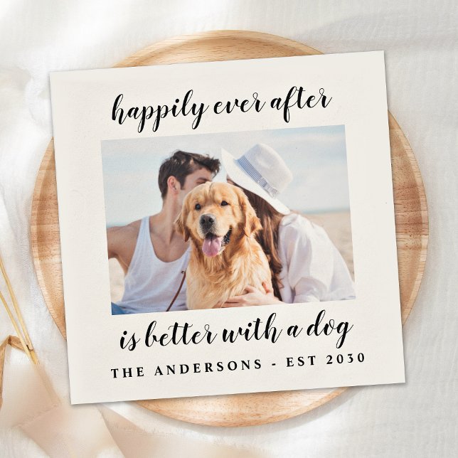Personalized Photo Dog Pet Wedding Napkins (Creator Uploaded)
