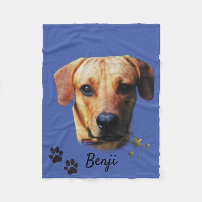 Personalized Photo Dog picture Throw Blanket (Front)