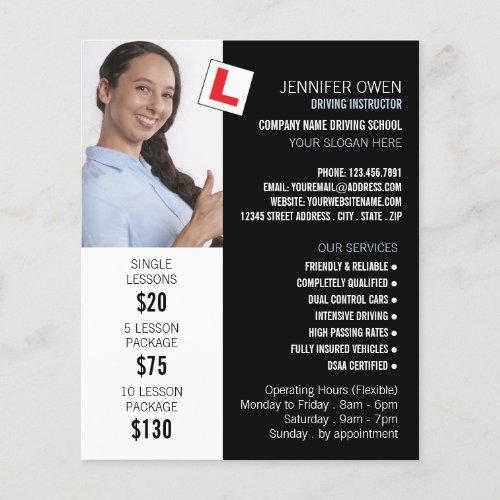 Personalized Photo Driving School Instructor Flyer