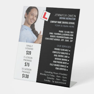 Personalized Photo, Driving School, Instructor Pedestal Sign