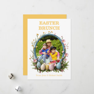 Personalized photo easter floral holiday card
