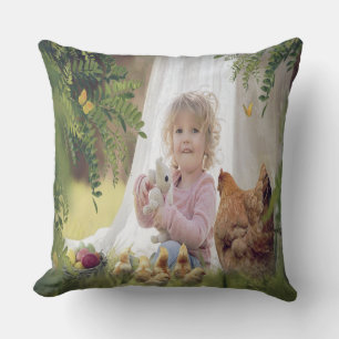 Personalized Photo Easter Throw Pillow