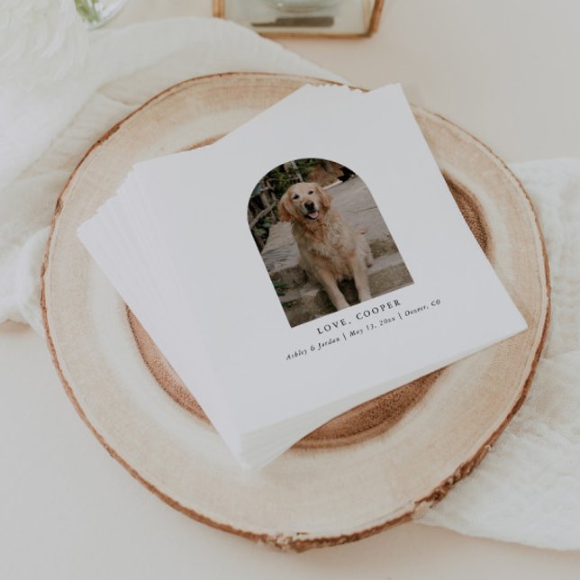 Personalized Photo Elegant Dog Wedding Napkins (Creator Uploaded)