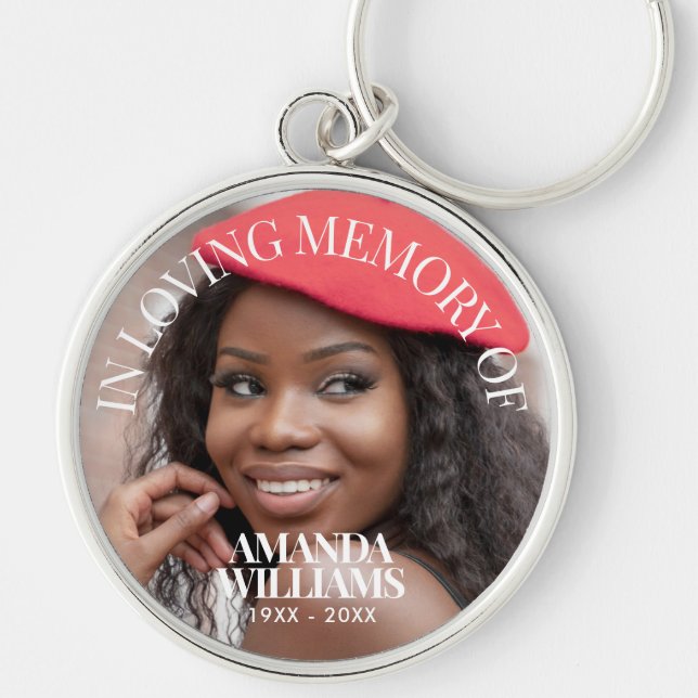 Personalized Photo Elegant Memorial Keychain (Front)