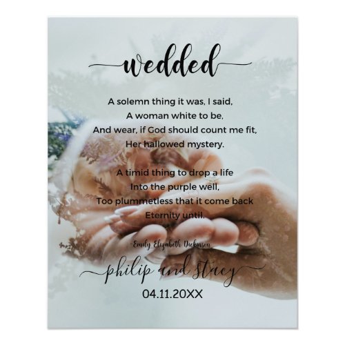 Personalized Photo Elegant Wedded Poem