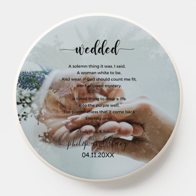 Personalized Photo Elegant Wedded Poem PopSocket (Popsocket)