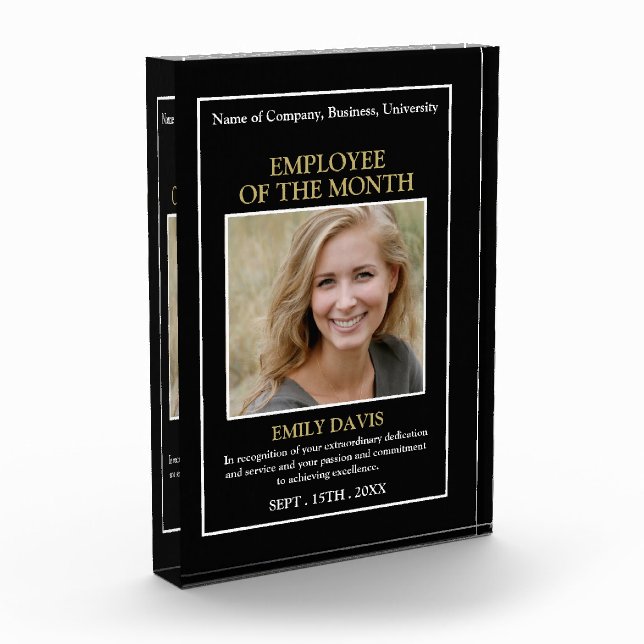 Personalized Photo - Employee Acrylic Award (Left)