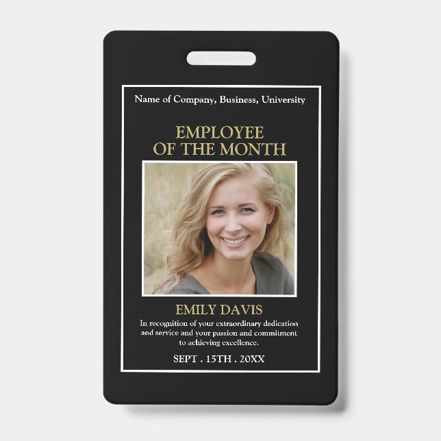 Personalized Photo - Employee Award Badge (Front)