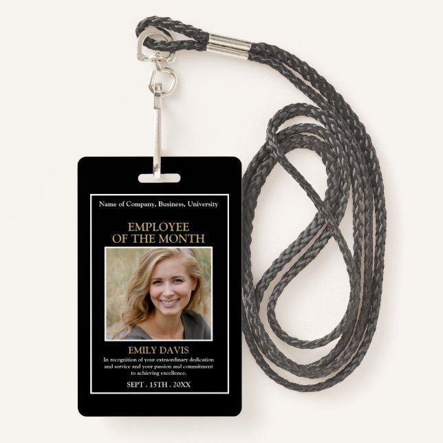 Personalized Photo - Employee Award Badge (Front with Lanyard)