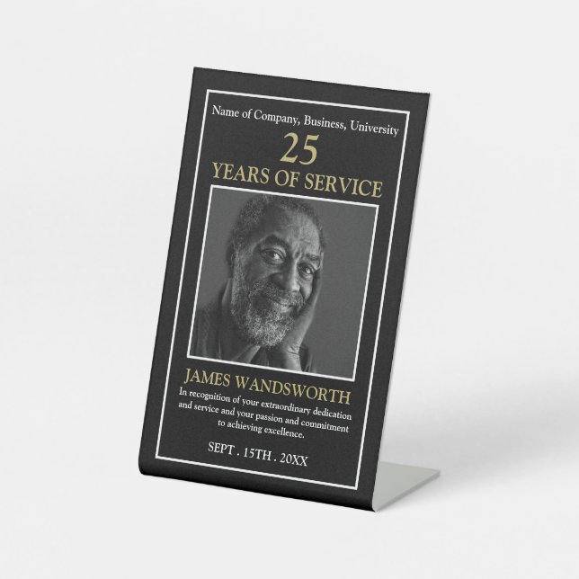 Personalized Photo - Employee Award Pedestal Sign (Front)