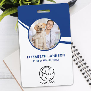 Personalized Photo Employee Bar Code Logo Name Badge