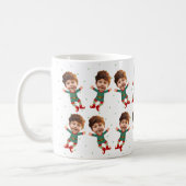 Personalized Photo Face Funny Christmas Elf Kid Coffee Mug (Left)