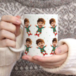 Personalized Photo Face Funny Christmas Elf Kid Coffee Mug<br><div class="desc">Replace the face of this elf with your favorite photo (make sure to crop as much to the face as possible and use an app to remove the background) and personalize this funny Christmas Holiday coffee mug with your kid, husband, or boyfriend on it! Also a fun and unique surprise...</div>