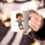 Personalized Photo Face Funny Christmas Elf Kid Coffee Mug<br><div class="desc">Replace the face of this elf with your favorite photo (make sure to crop as much to the face as possible and use an app to remove the background) and personalize this funny Christmas Holiday coffee mug with your kid, husband, or boyfriend on it! Also a fun and unique surprise...</div>