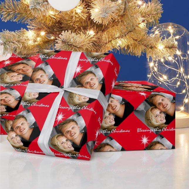 Personalized photo family birthday wrapping paper (Holidays)