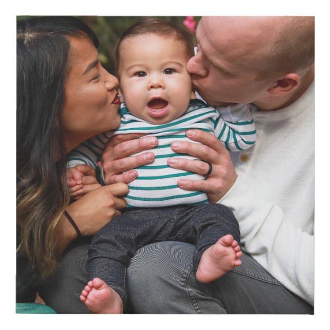 Personalized Photo Family Faux Canvas Print (Front)