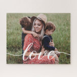 Personalized Photo Family Love Script Jigsaw Puzzle<br><div class="desc">Using a beautiful and modern script for the word "Love",  this custom family photo puzzle can be easily personalized with your own favorite family photo. An elegant photo puzzle to be cherished and enjoyed for many years.</div>
