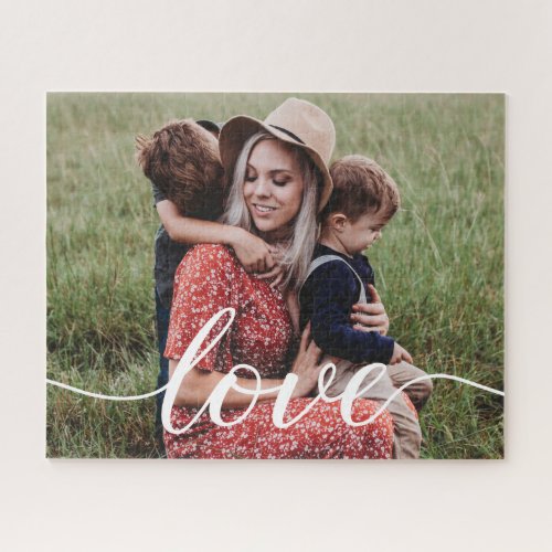 Personalized Photo Family Love Script Jigsaw Puzzle