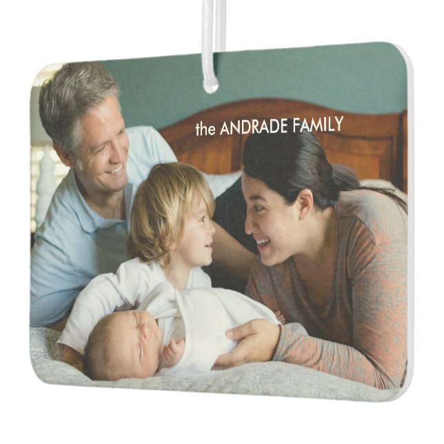 Personalized Photo Family Name Design Your Own Car Air Freshener (Left)