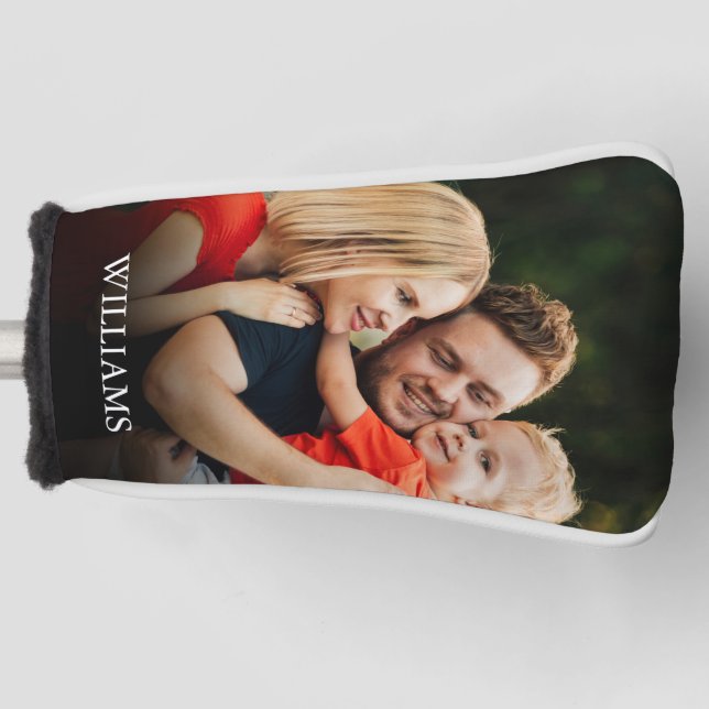 Personalized Photo Family Name Golf Head Cover (Front)