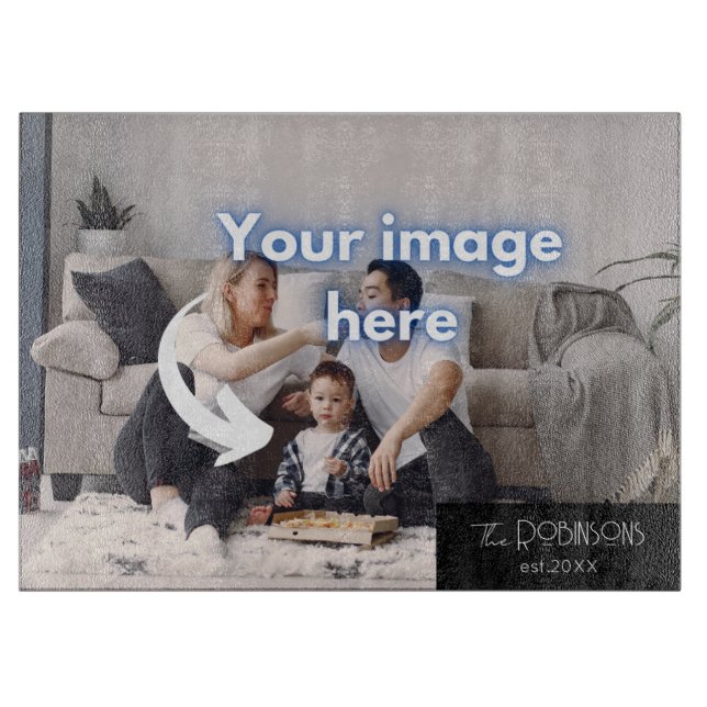 Personalized Photo&Family name Kitchen Cutting Boa Board (Front)