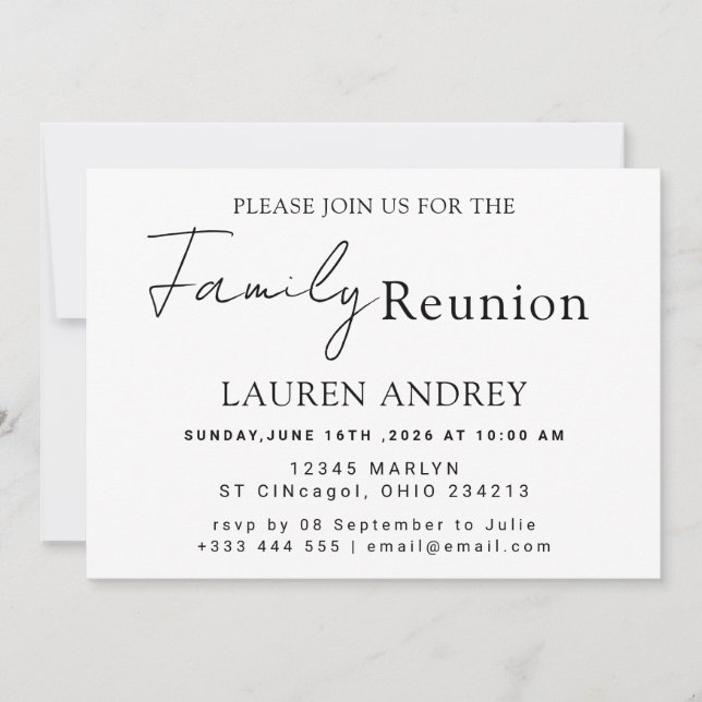 Personalized photo Family Reunion Party Invitation (Front)