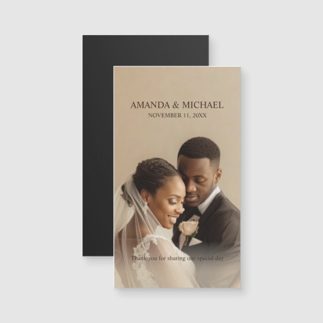 Personalized Photo Favor with Names & Wedding Date (Front/Back)