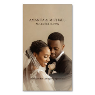Personalized Photo Favor with Names & Wedding Date Business Card Magnet