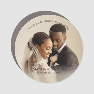 Personalized Photo Favor with Names & Wedding Date Car Magnet