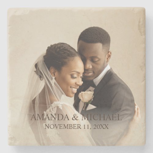 Personalized Photo Favor with Names & Wedding Date