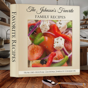 Personalized Photo Favorite Recipe Binder