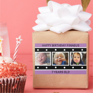 Personalized Photo Filmstrip Birthday     Rectangular Sticker