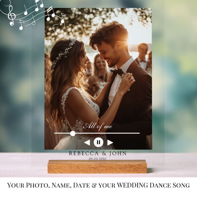 Personalized, Photo, First Dance, Wedding Sign (Personalized, Photo, First Song, Wedding, Memory, Acyrly Sign for Couples /Newylweds.)