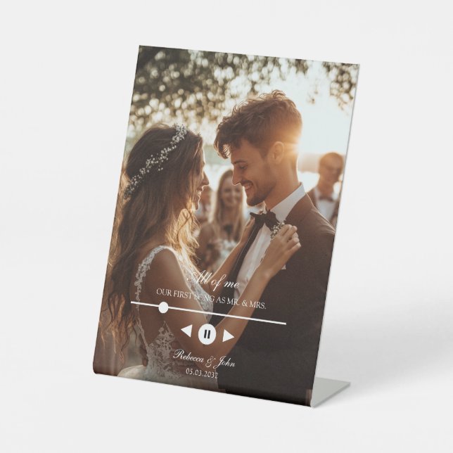 Personalized, Photo, First Song, Wedding Sign (Front)