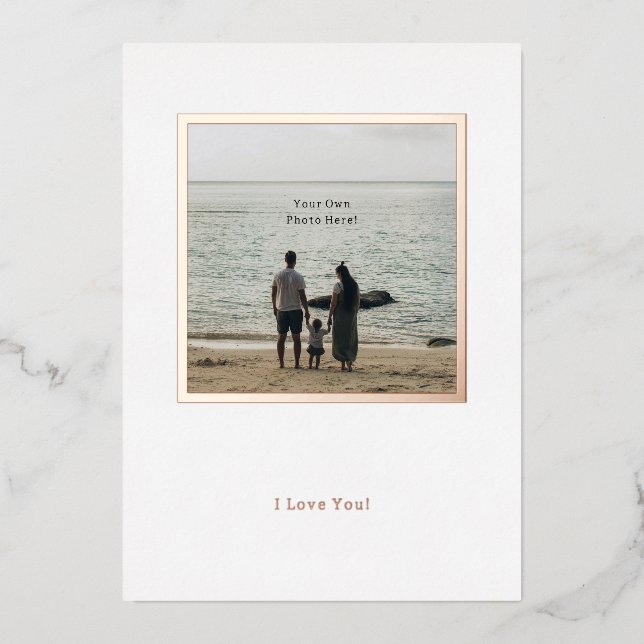 Personalized Photo Foil Valentine's Day Card. Invitation (Front)