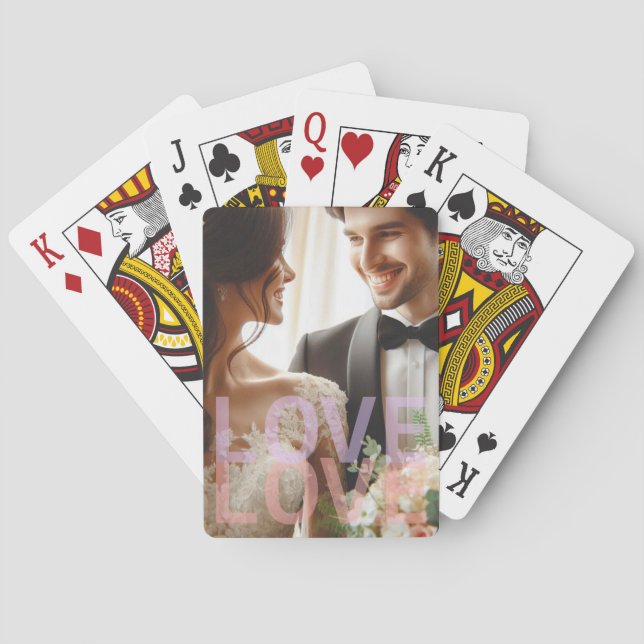 Personalized Photo for Couples and Family, LOVE Poker Cards (Back)