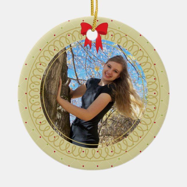Personalized Photo Frame Graduate Gift Ceramic Ornament (Front)