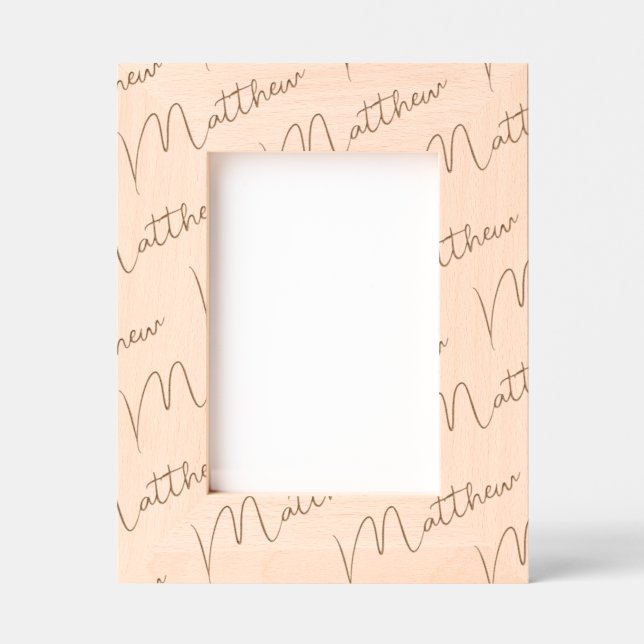 Personalized Photo Frame, Name Handwritten, 5x7,  Engraved Frames (Front)