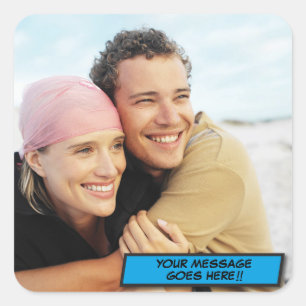 Personalized Photo Fun Modern Square Sticker