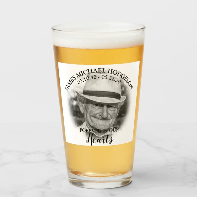 Personalized Photo Funeral Keepsake Glass (Front Filled)