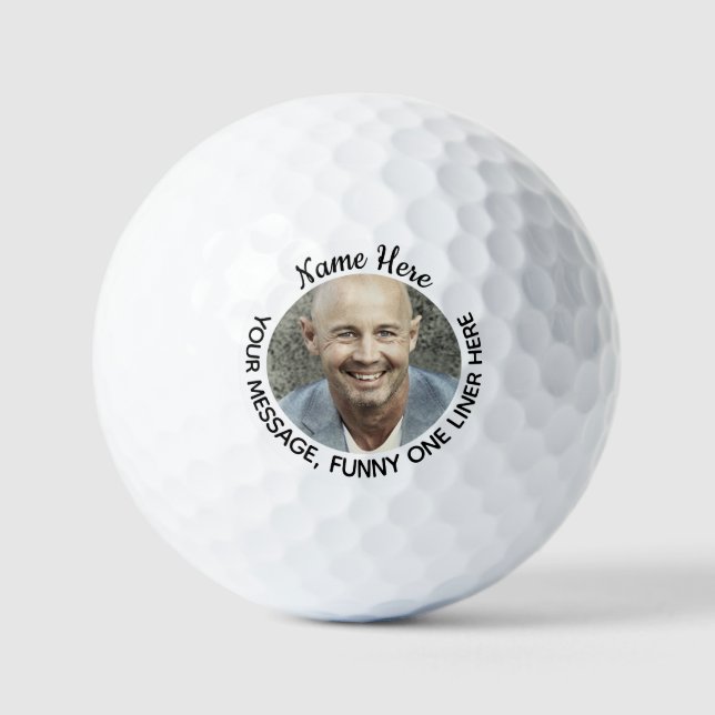 Personalized Photo & Funny One Liner Golf Balls (Front)