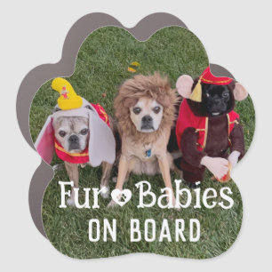 Personalized photo Fur Babies on board Dogs Car Magnet