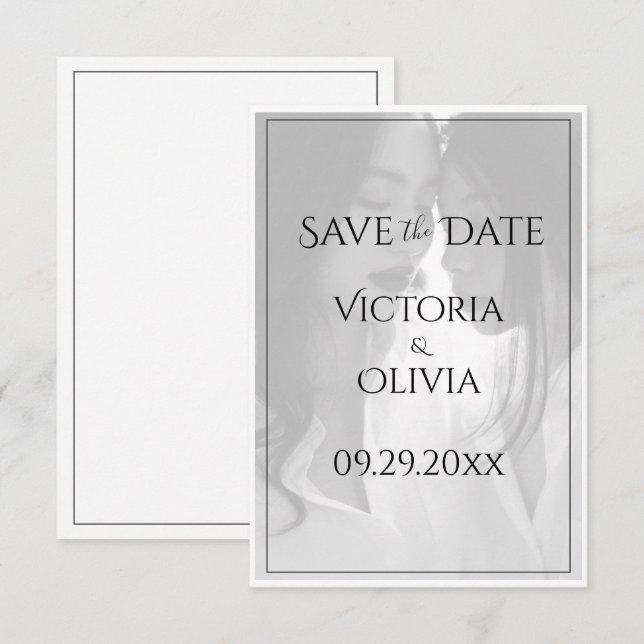 Personalized Photo Gay Lesbian Save the Date (Front/Back)