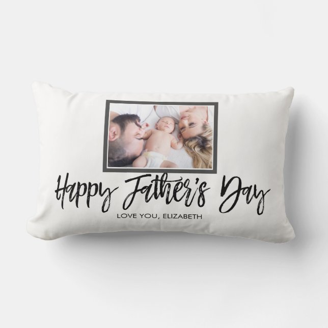 Personalized Photo Gift for Fathers Day Lumbar Pillow (Front)