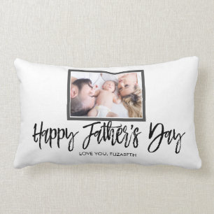 Personalized Photo Gift for Fathers Day Lumbar Pillow