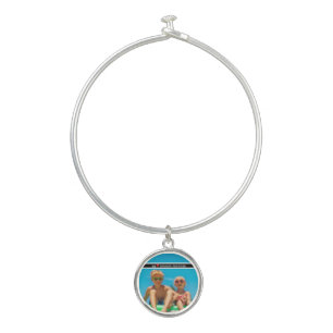 Personalized photo gift for Grandpa from children Bangle Bracelet