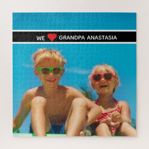 Personalized photo gift for Grandpa from children Jigsaw Puzzle